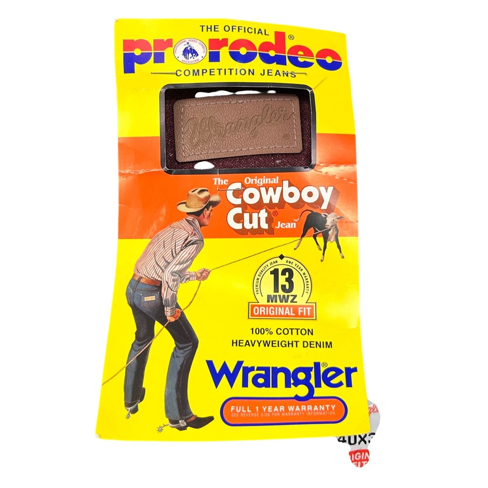 Wrangler Cowboy Cut Jeans Mens 40x30 Burgundy Made in USA 13MWZ New With Tags - Picture 7 of 9